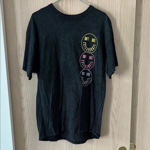 Topman Black Tee with Colorful Graphics